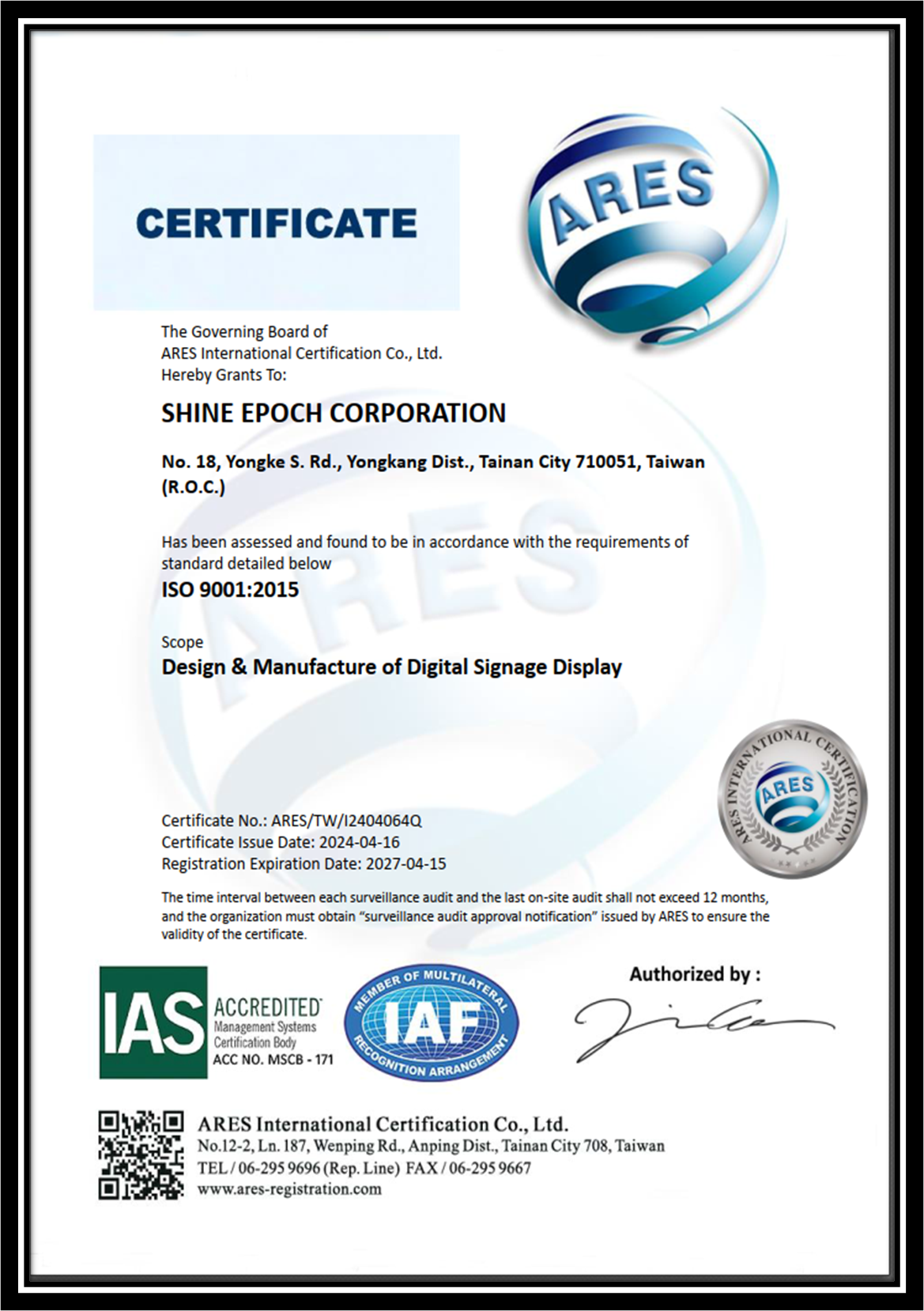 ISO-9001 certification